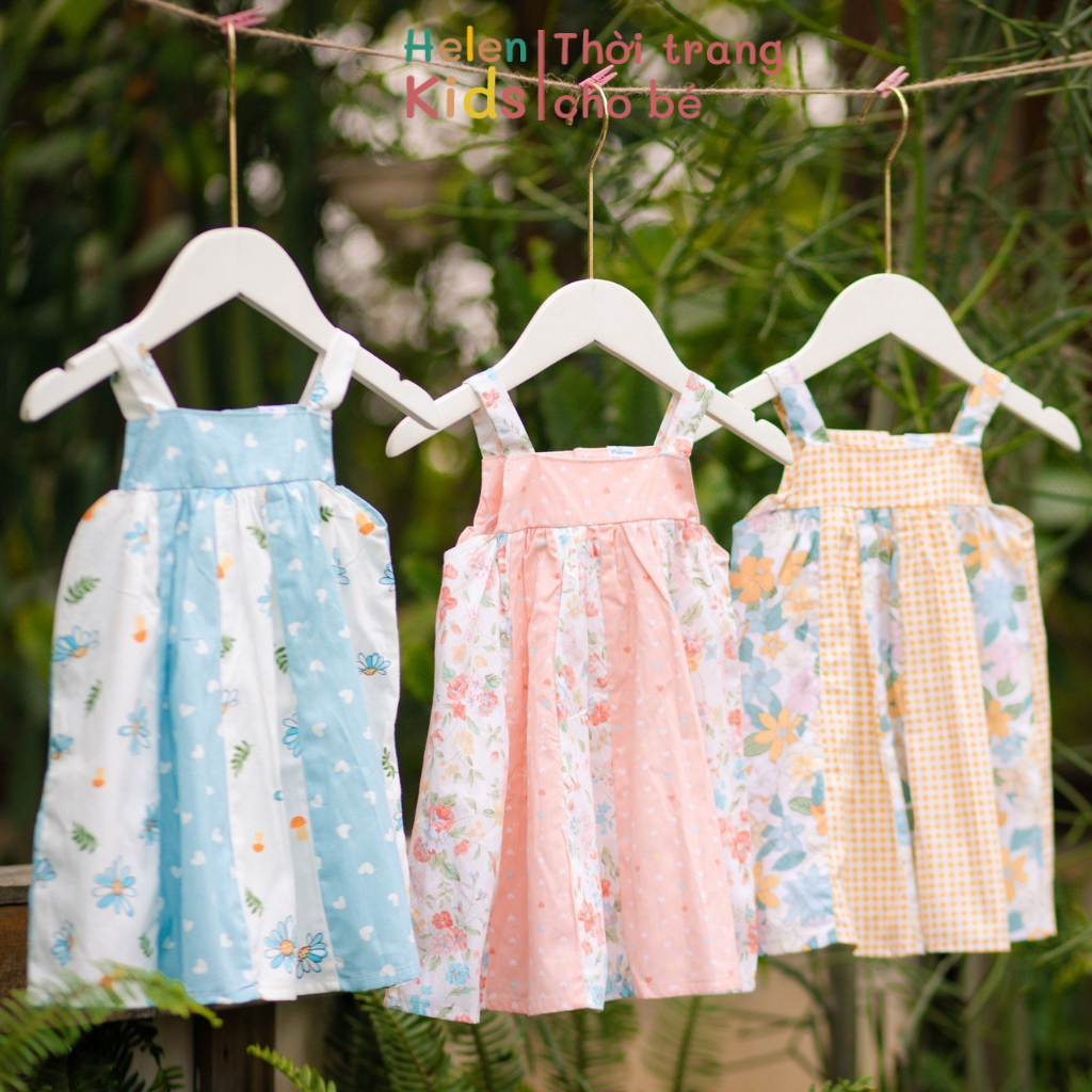 Váy 2 Dây Bé Gái Helen Kids Đầm 2s Phối Màu Lạ Mắt OP5125