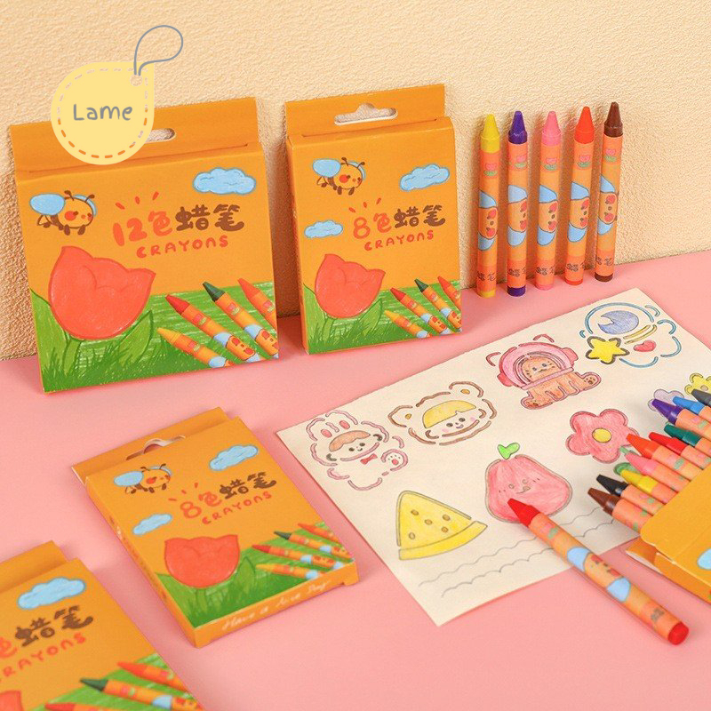 Hộp bút sáp 8/12/24 màu dầu pastel LAME STORE