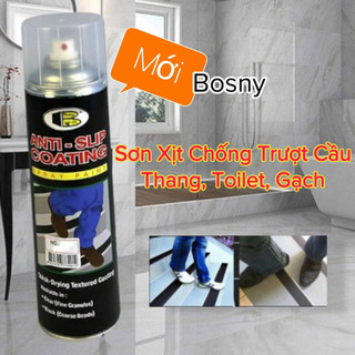 Sơn xịt chống trượt Anti-Slip Coating Spray Bosny 2 màu trong và đen.