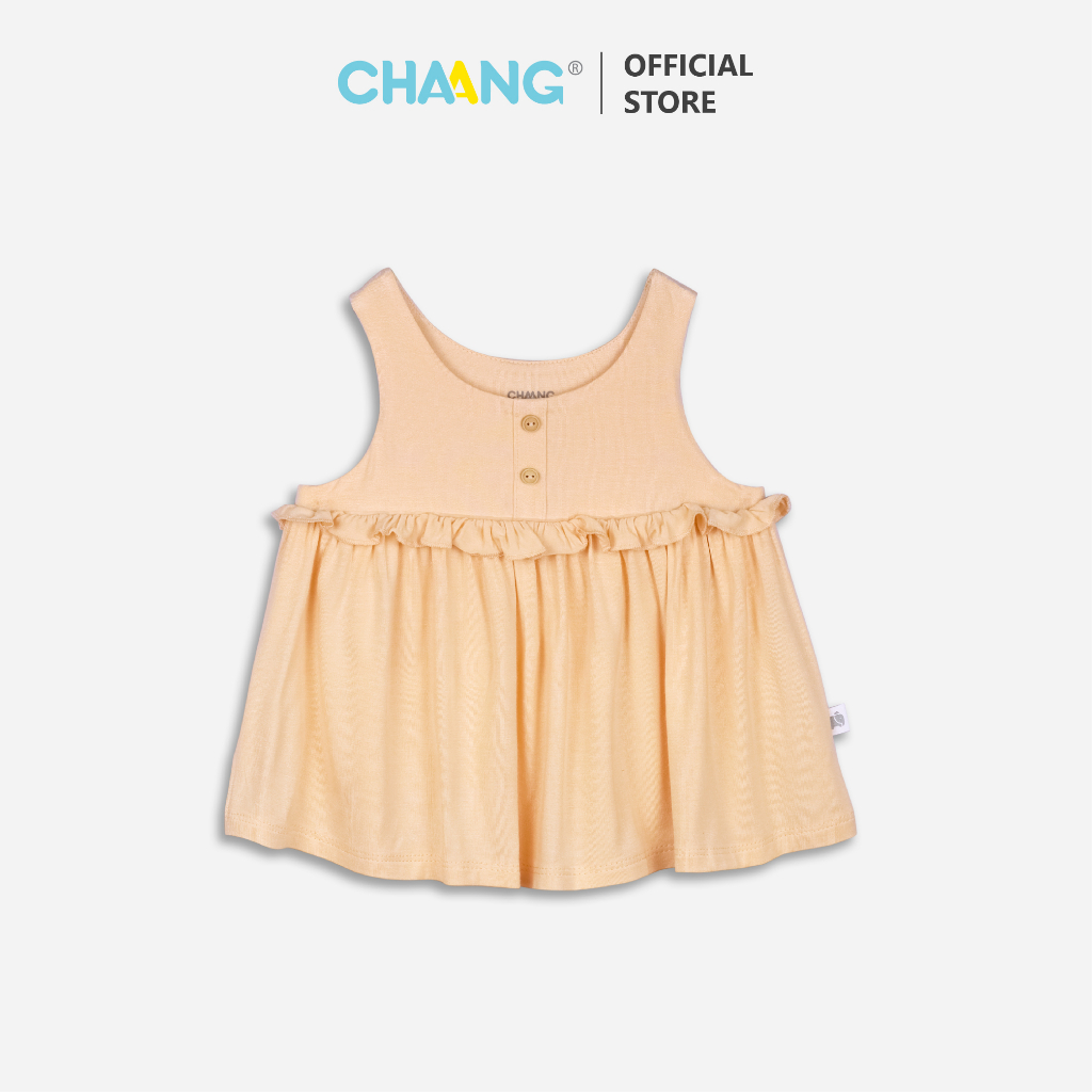 [CHAANG] Áo ba lỗ cúc ngực bé gái Pool Chaang