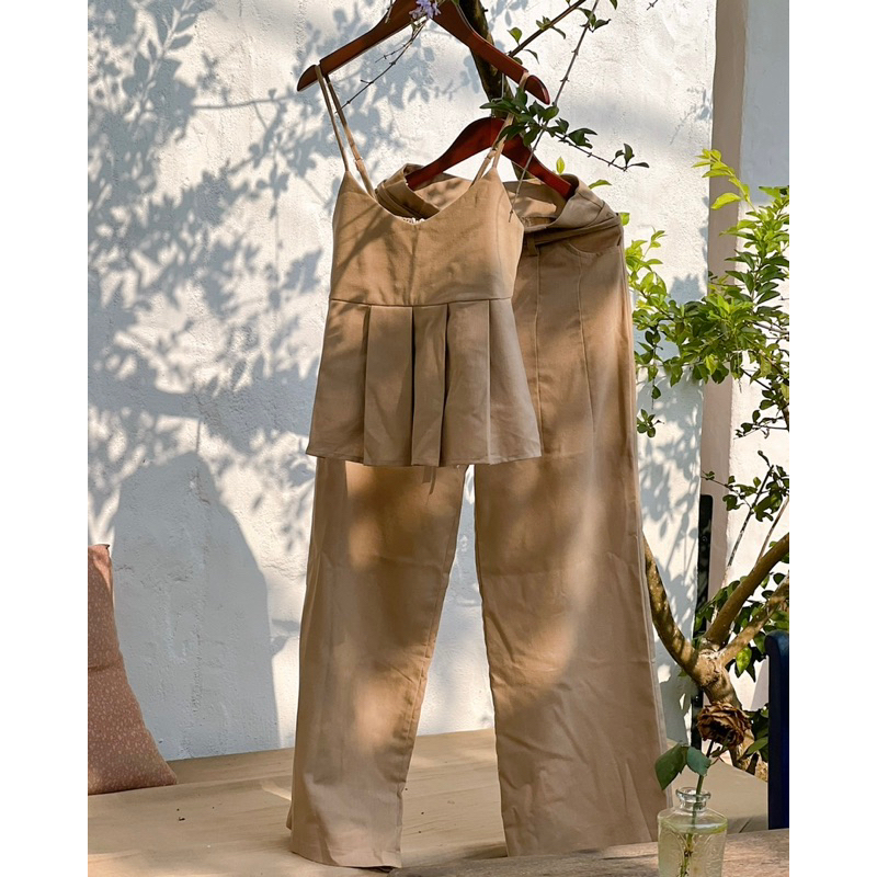 Ruly Studio - Set Nâu 2 Dây + Quần Dài