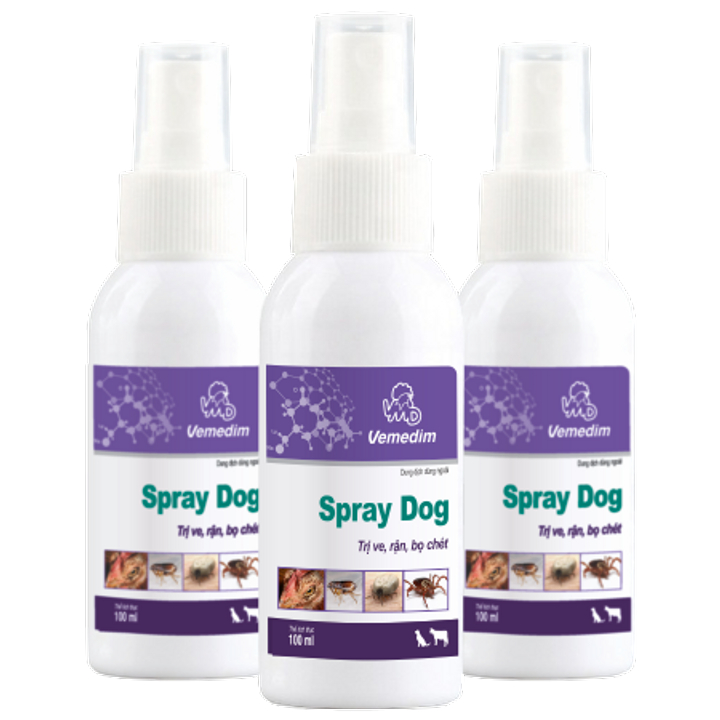 SPRAY DOG - Dung dịch phun phòng rận, ve, bọ chét ở chó - chai 50ml
