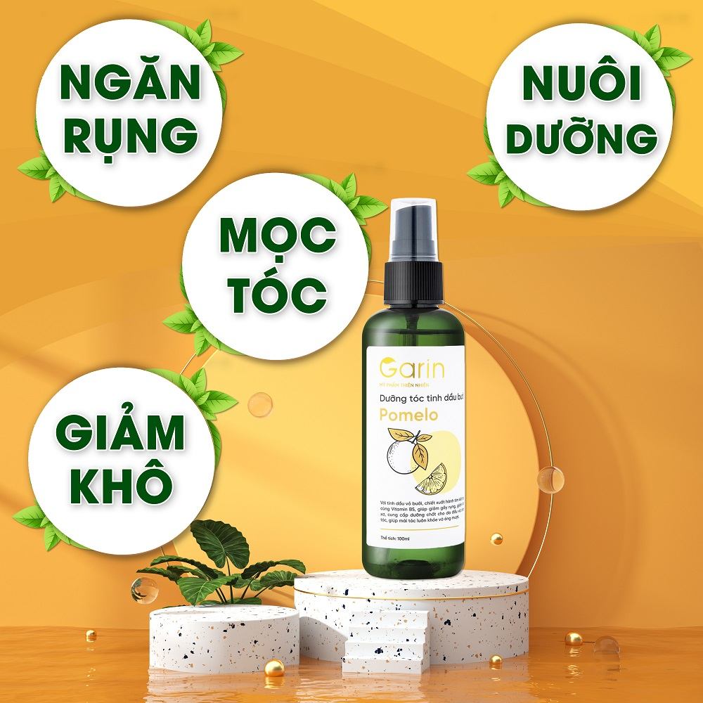 Bộ 2 chai tinh dầu bưởi xịt mọc tóc nhanh pomelo GARIN dưỡng tóc kích mọc tóc giảm rụng tóc rõ rệt cho tóc dày hơn