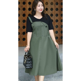 Đầm kiểu yếm đen rêu big size lớn cai cấp size 80-125kg