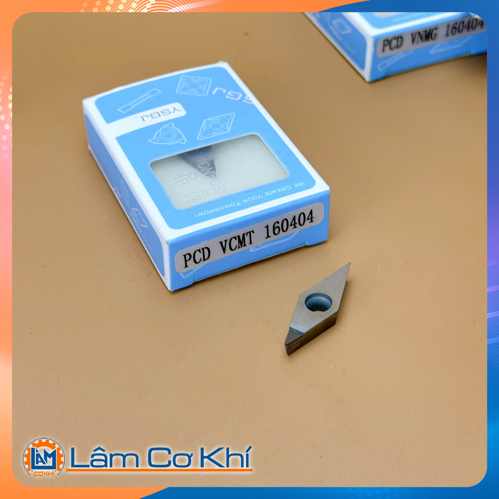Mảnh chíp tiện PCD VC16 (chip V16 một mặt) (VCMT160404, VCMT160408) chạy tinh, bóng nhôm, đồng, nhựa