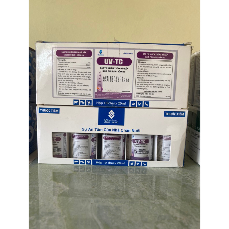 UV-TC tiamulin 10% + colistin 25MUI khắc tinh hô hấp, tiêh chảy, hồng lỵ trên heo, bê, nghé, gia cầm