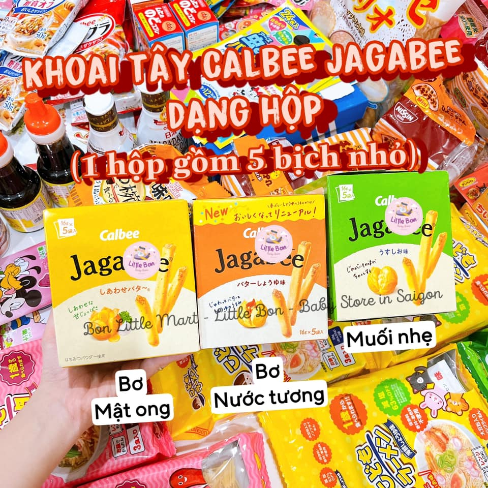 Khoai tây que không chiên Calbee Jagabee nội địa Nhật