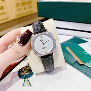    Mua 1 Tặng 1   Đồng hồ nữ R0LEX RL12039  Size 30mm dây da Full box Luxury Diamond Watch 