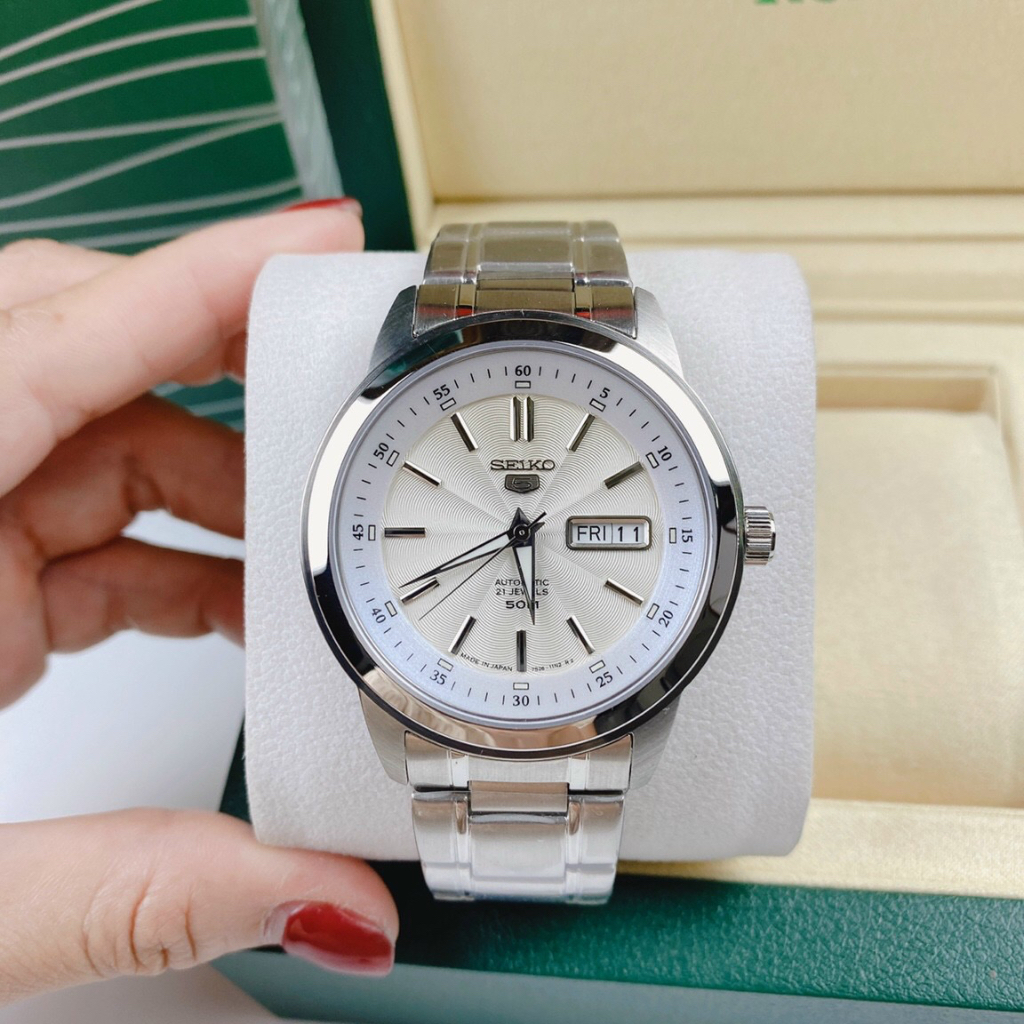 Đồng hồ nam cao cấp S€IKO 5 SNKP14J1 Automatic 42mm, Full box, Luxury diamond watch