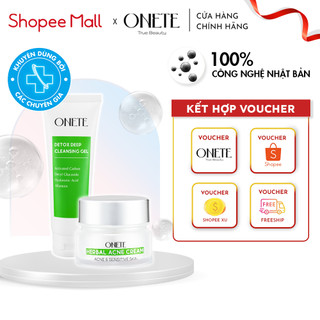 Combo Kem mụn thảo dược Onete 10ml và Sửa rửa mặt Onete 120ml