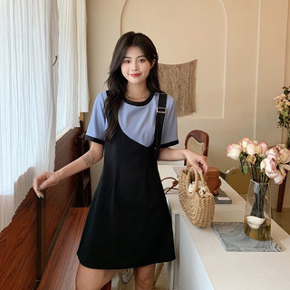 Đầm kiểu yếm đen xanh big size lớn trẻ trung size 65-95kg