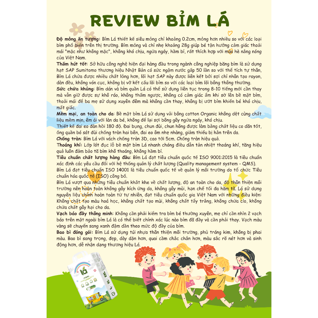 Tã quần trẻ em Lá size L54