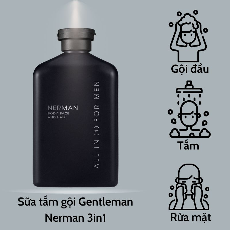 Nerman Combo Hoàn Hảo - Sữa Tắm Gội 3in1 350ml Hương Nước Hoa