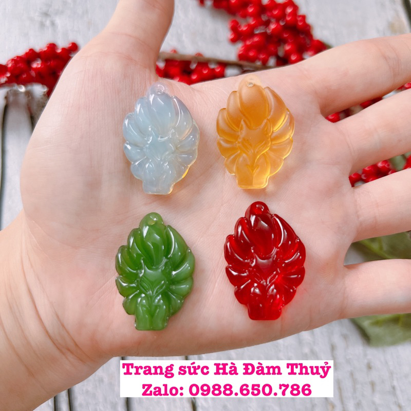 Mặt Hồ Ly Chúa 9 đuôi đủ màu, Hàng loại 1 - Tặng kèm Dây da và Hộp đựng