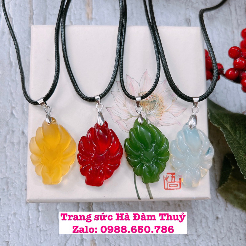 Mặt Hồ Ly Chúa 9 đuôi đủ màu, Hàng loại 1 - Tặng kèm Dây da và Hộp đựng