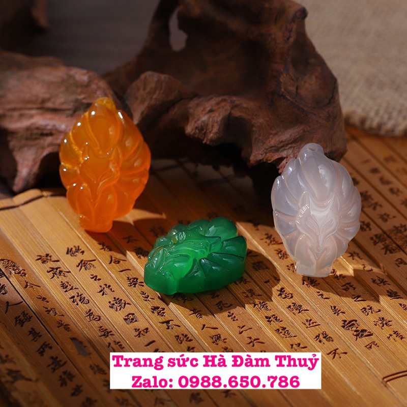 Mặt Hồ Ly Chúa 9 đuôi đủ màu, Hàng loại 1 - Tặng kèm Dây da và Hộp đựng