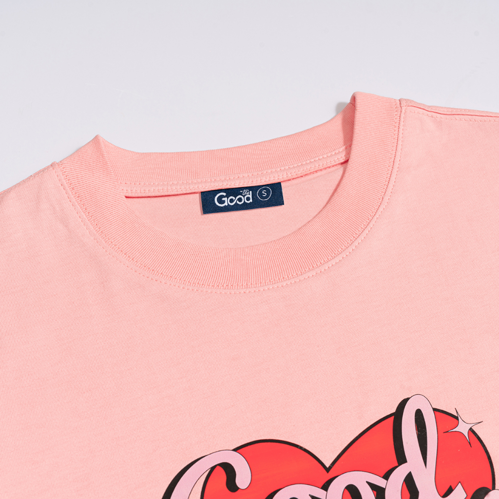 Áo Thun Baby Tee THE GOOD "Goodgirl", Áo Phông, Áo Thun Nữ Form Fit In Hình Trái Tim 4 Màu Basic