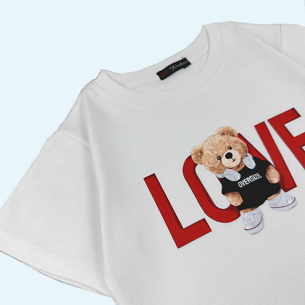 Áo thun croptop nữ HY KOREA in Bear Love 1273 tay ngắn