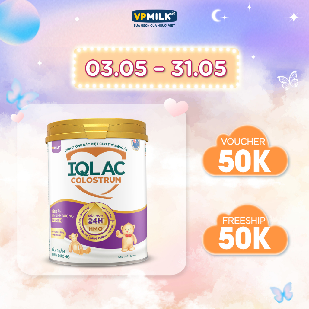 Sữa Bột IQLac Colostrum Premium Cho Trẻ Biếng Ăn Suy Dinh Dưỡng