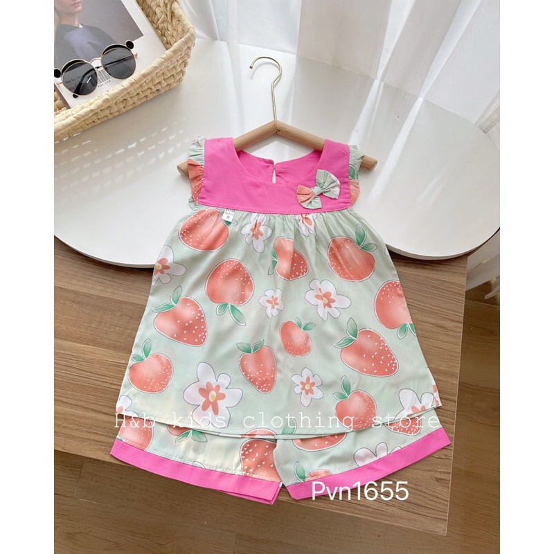 Bộ lanh cho bé gái size đại 18-30kg bảng màu siêu đỉnh, đồ bộ bé gái áo sát nách quần đùi
