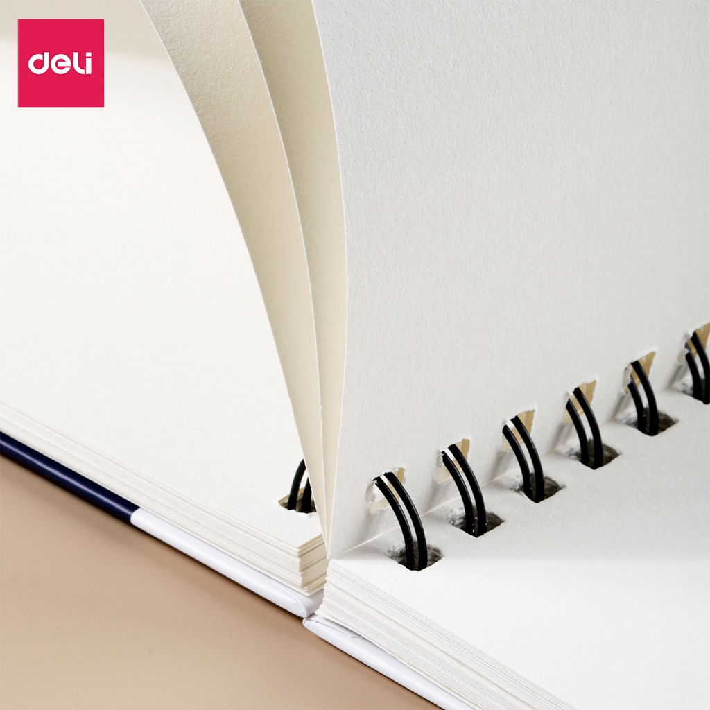 Sổ Tay Vẽ Phác Thảo 160gsm 120 Trang Finenolo Deli - Sketchbook Giấy Trơn Gáy Xoắn Ngang Và Dọc vẽ ký họa