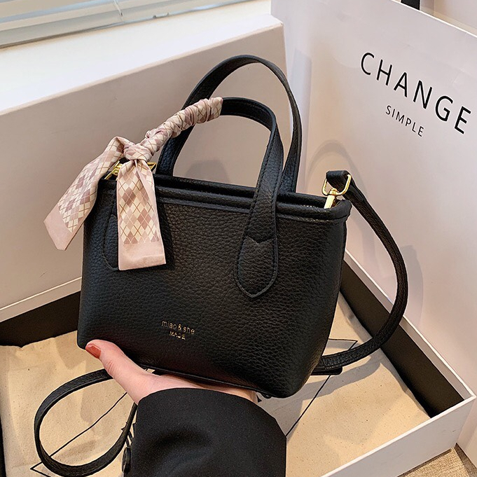 Túi quai xách da nữ, túi tiểu thư tặng kèm khăn lụa siêu đẹp SL86