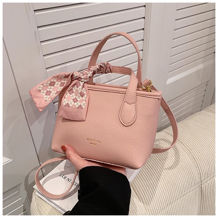 Túi quai xách da nữ, túi tiểu thư tặng kèm khăn lụa siêu đẹp SL86