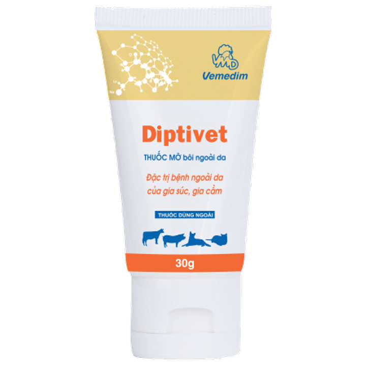 DIPTIVET - Sản phẩm mỡ bôi ngoài da phòng các vấn đề ngoài da của thú cưng - Tube 40gam