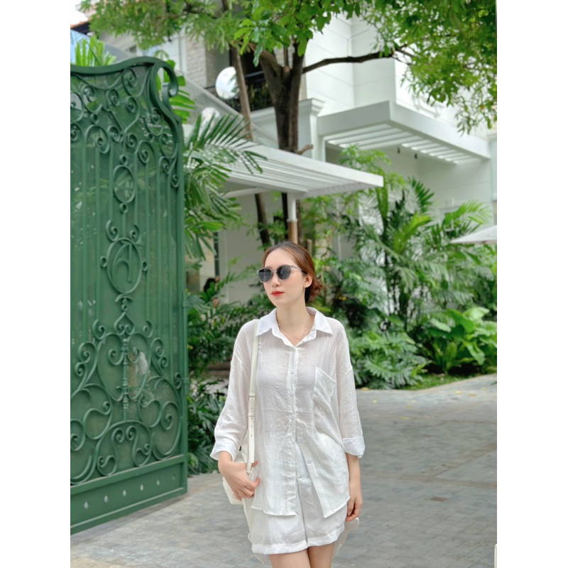 Set sơ mi tay dài & quần short tại nhà Kiths'Store