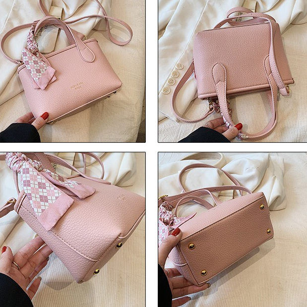 Túi quai xách da nữ, túi tiểu thư tặng kèm khăn lụa siêu đẹp SL86