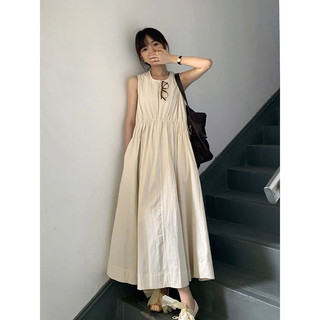 Đầm Maxi Thô 3 Lỗ Nhún Eo Dáng Xòe Hàng Quảng Châu M6803-1