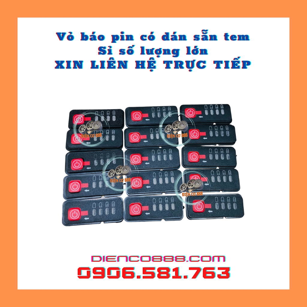 Vỏ và mạch báo pin có dán sẵn tem dùng được cho pin 3 cell, 5 cell, 10 cell, 15 cell, 20 cell