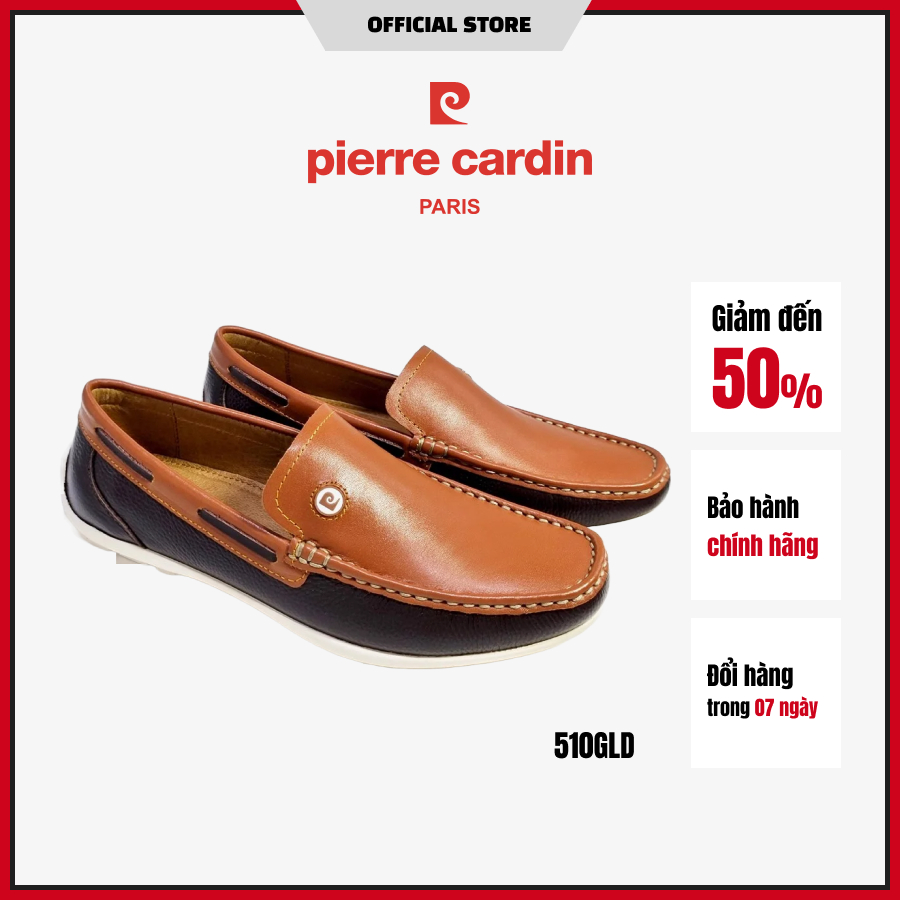 Giày lười nam Pierre Cardin da bò thật cao cấp, đế cao su chống trượt, năng động - 510