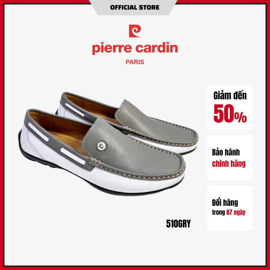 Giày lười nam Pierre Cardin da bò thật cao cấp, đế cao su chống trượt, năng động - 510