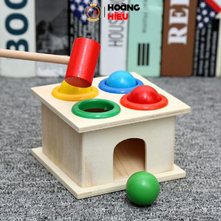 Đồ chơi hộp đập bóng búa gỗ và 4 bóng vui nhộn cho bé