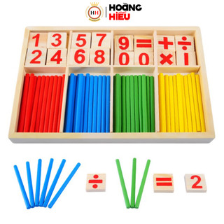 Đồ chơi bảng tính toán học gỗ bảng tính que cho bé học toán