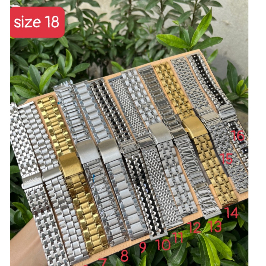 GIÁ CỰC SỐC Dây Đồng Hồ kim loại mạ nam nữ size 18mm