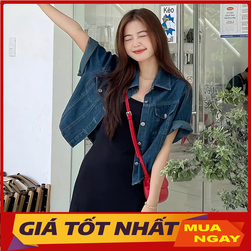 Áo Sơ Mi Bò Cộc Tay Dáng Croptop Form Rộng Phong Cách Hàn Quốc M3040 - Yamy888