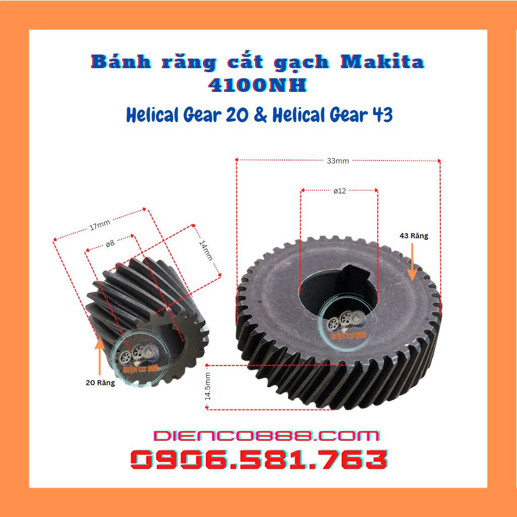 Bộ nhông bánh răng cắt gạch MAKITA 4100 và DCA AZE110