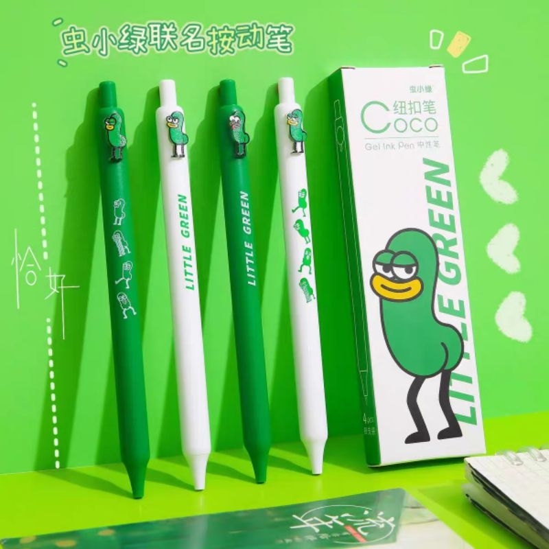 Bút bi mực nước màu đen CoCo đầu 0.5mm hình ếch xanh siêu xinh