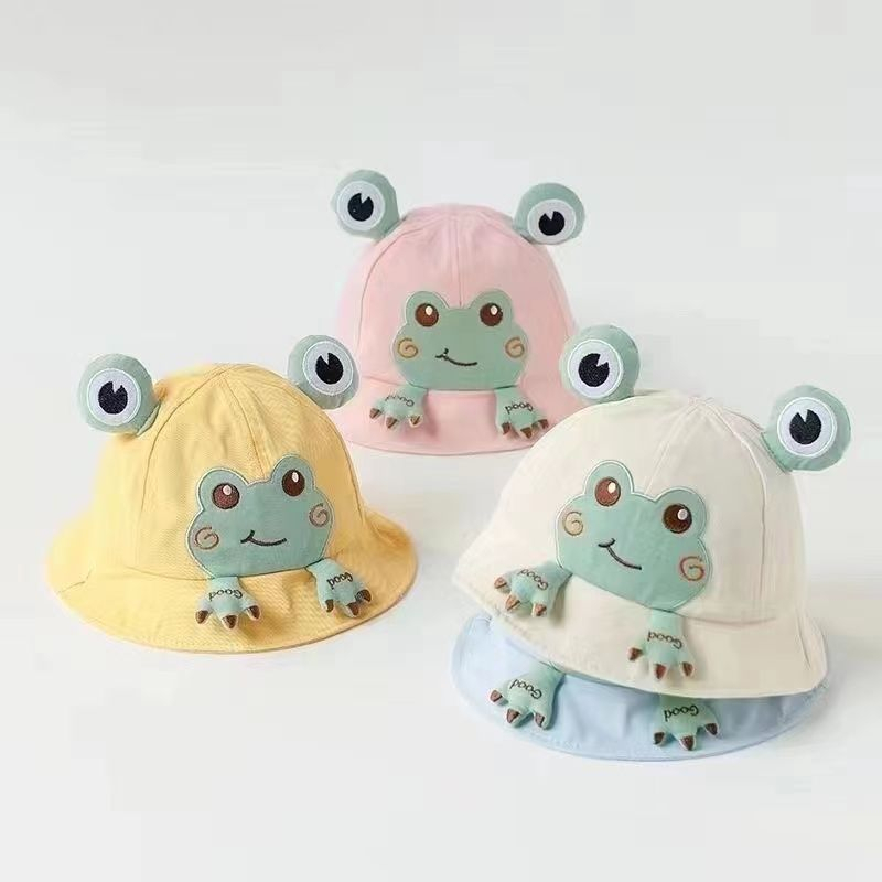 Mũ Tai Bèo Chất Liệu Cotton Dễ Thương Cho Bé Nón che nắng hình ếch xanh siêu dễ thương cho bé 5-24 tháng tuổi