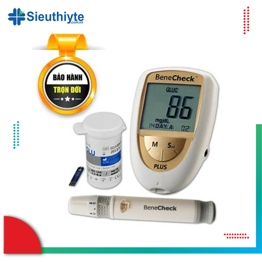 Máy Đo Đường Huyết Benecheck Plus, Máy Test Tiểu Đường Chính Hãng - Siêu Thị Y Tế