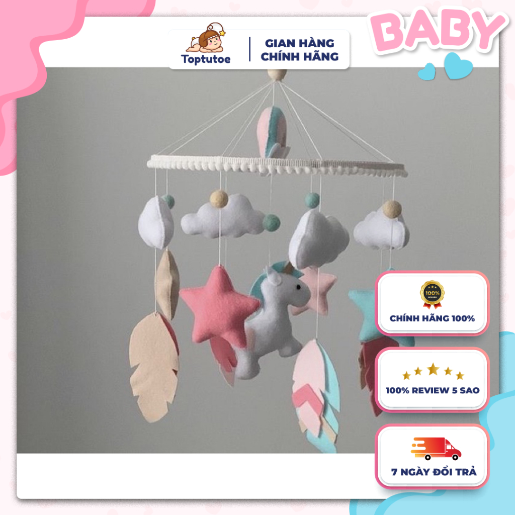 Treo nôi cho bé Toptutoe kích thích thị giác trẻ sơ sinh, trẻ nhỏ, bé trai bé gái