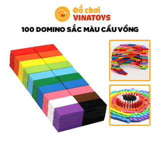 Đồ chơi cho bé bộ 100 domino sắc màu cầu vồng đồ chơi giáo dục cho bé Đồ chơi thông minh VÍNATOYS
