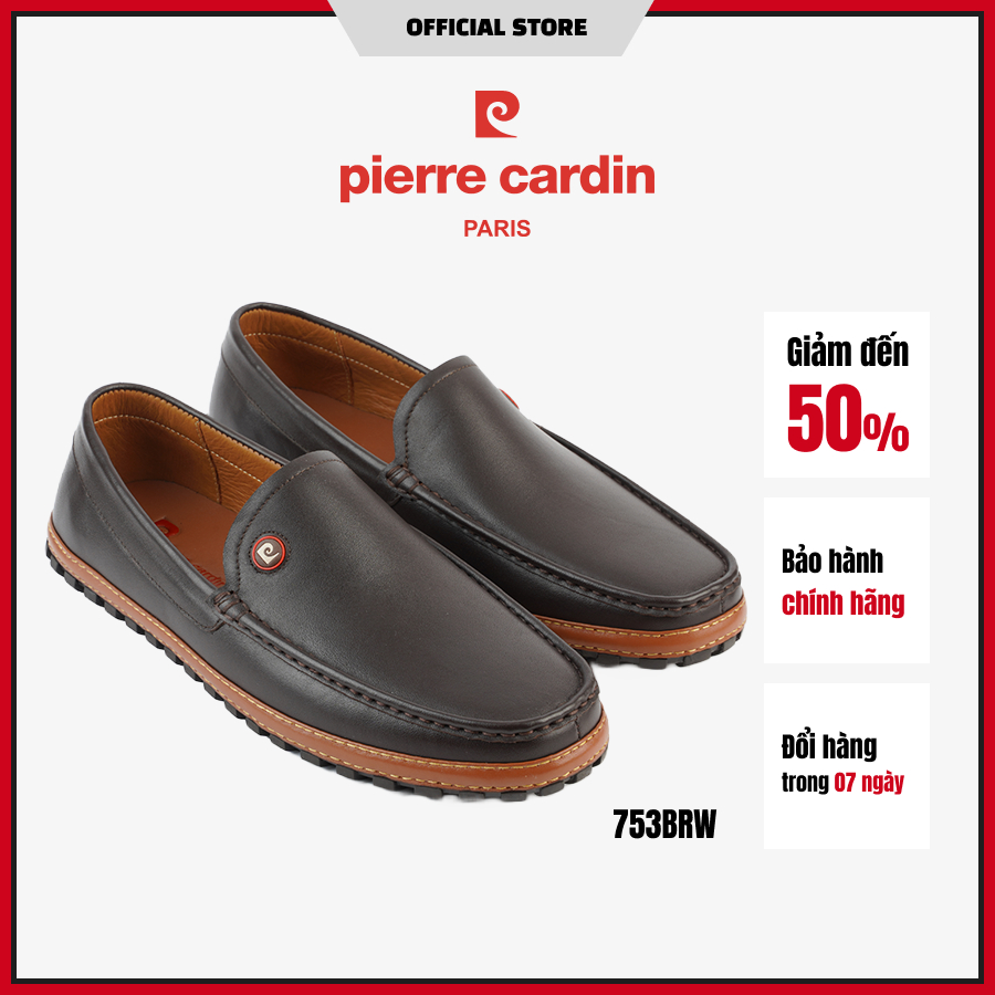 Giày lười nam Pierre Cardin, chất liệu da bò cao cấp, logo tinh tế, sang trọng - 753