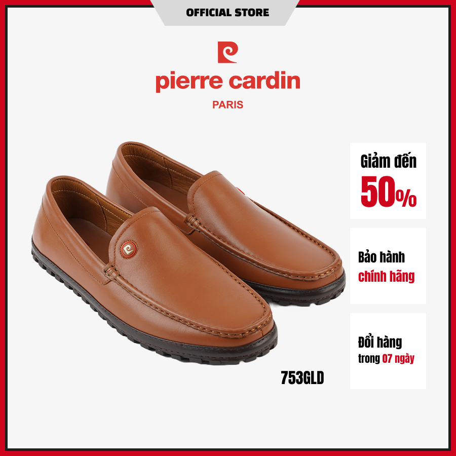 Giày lười nam Pierre Cardin, chất liệu da bò cao cấp, logo tinh tế, sang trọng - 753