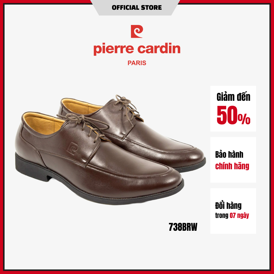 Giày tây nam da bò, giày công sở Pierre Cardin cao cấp có dây - PCMFWL 738