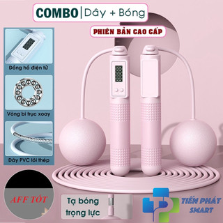Dây nhảy thể dục  không dây có bóng tặng kèm dây dà lõi thép 3m( Đến số vòng, đếm calo , đếm km) Mã 5MH