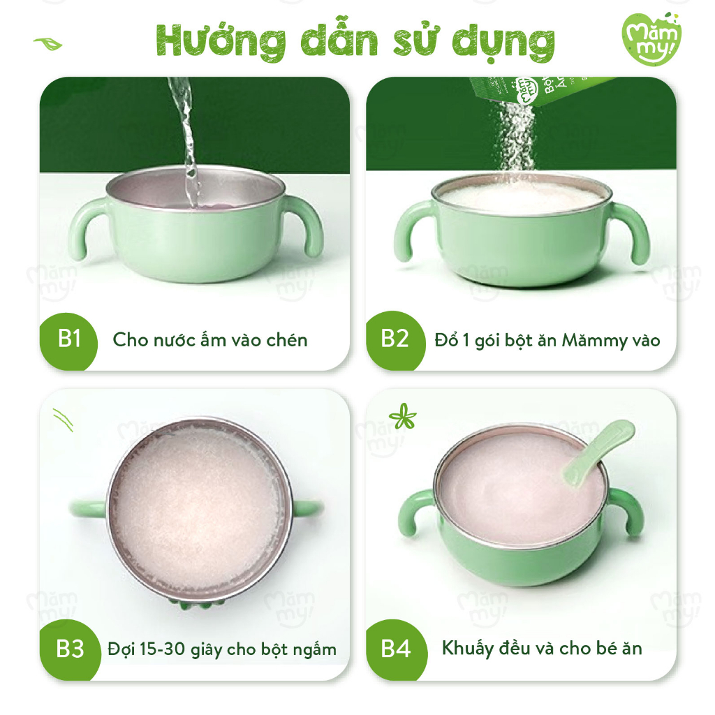 Bột ăn dặm vị cháo sườn heo cà rốt bông cải xanh Mămmy bổ sung sắt và kẽm đáp ứng 100% nhu cầu DHA cho bé - 140gr