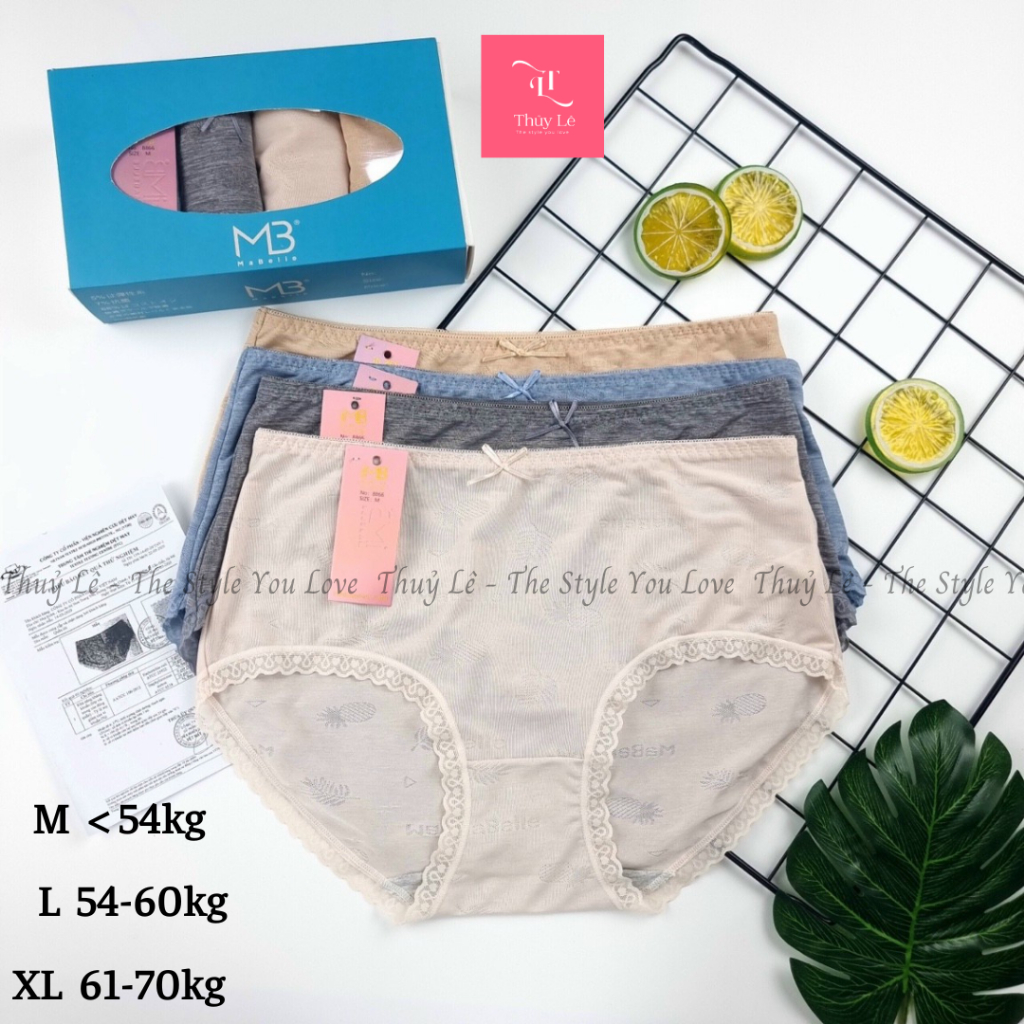 Hộp 4 quần lót cotton MB mịn nhẹ, thoáng khí 8866